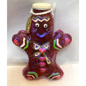 Retired Christopher Radko GINGERBREAD MAN Spice Glass Light Cover Ornament